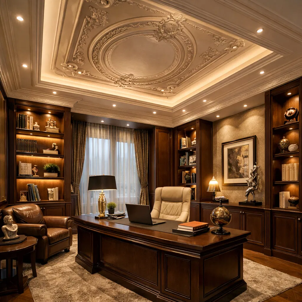 Professional home office plaster ceiling design